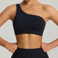 THE MURMUR ONE-SHOULDER SPORTS BRA AND SHORTS SET
