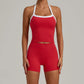 CLOVER HALTERNECK SINGLET & SEAMLESS SHORTS SET