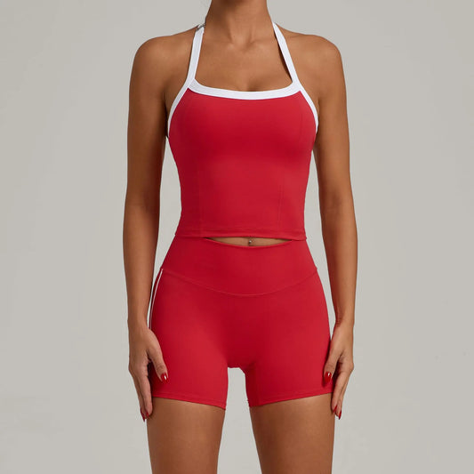 CLOVER HALTERNECK SINGLET & SEAMLESS SHORTS SET