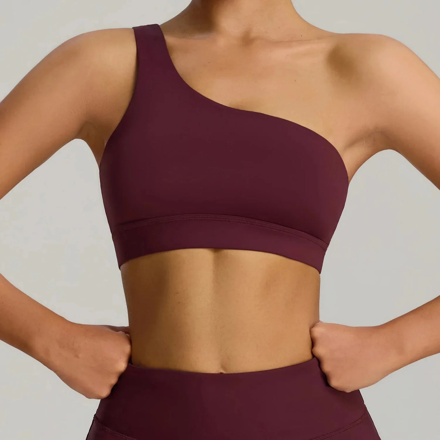 THE MURMUR ONE-SHOULDER SPORTS BRA