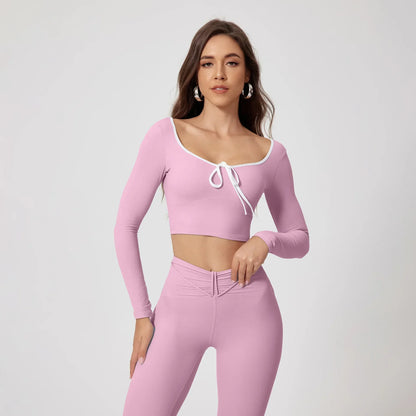 LYSARA LONG SLEEVE TOP AND HIGH-WAIST LEGGINGS SET