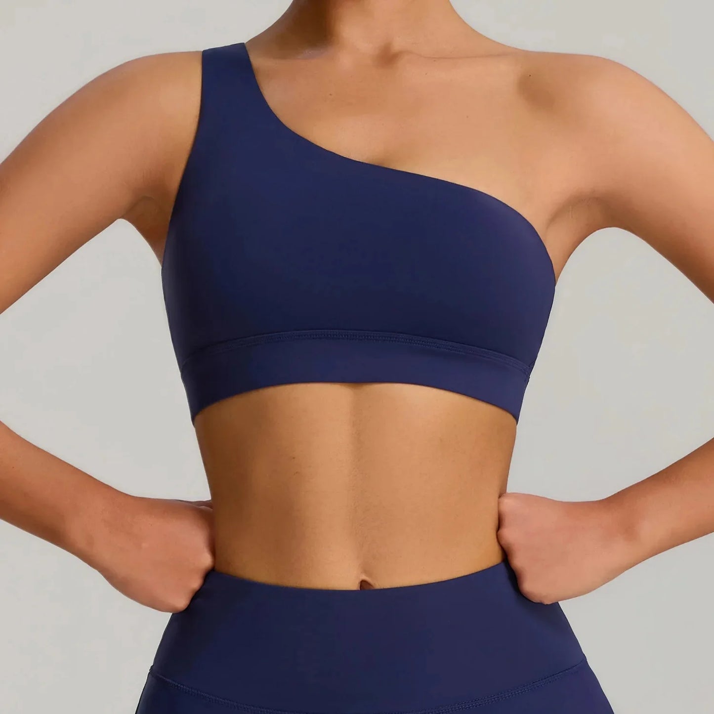 THE MURMUR ONE-SHOULDER SPORTS BRA AND SHORTS SET