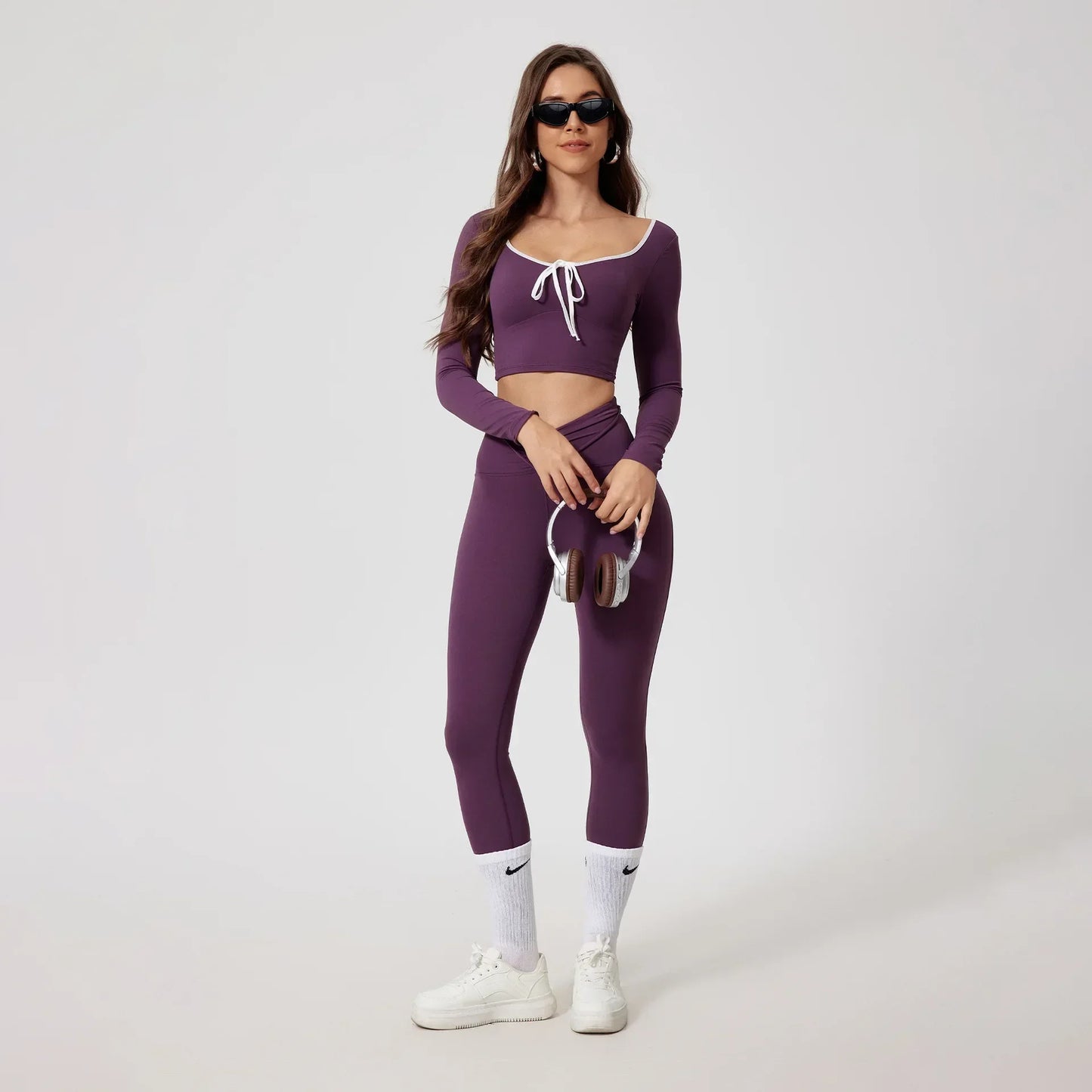 LYSARA LONG SLEEVE TOP AND HIGH-WAIST LEGGINGS SET