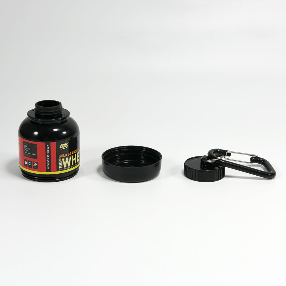 Mini Protein Container: Your On-the-Go Protein Solution. 100ml, Portable, and Convenient with a Keychain Design for Easy Access Anywhere. Leak-Proof Design for Mess-Free Mixing – Attach to Your Bag, Keys, or Belt Loop. Never Miss a Protein Shake Again! Perfect for Your Active Lifestyle.