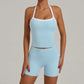 CLOVER HALTERNECK SINGLET & SEAMLESS SHORTS SET