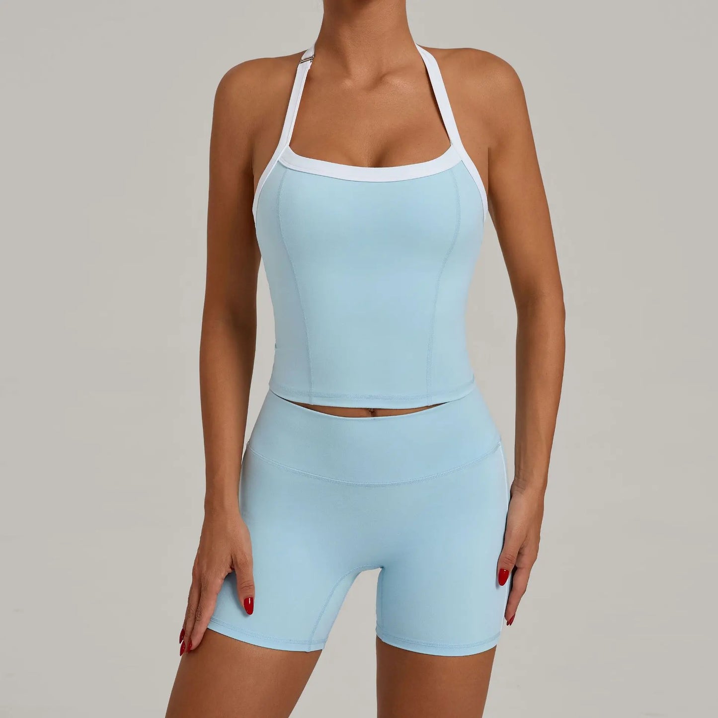 CLOVER HALTERNECK SINGLET & SEAMLESS SHORTS SET