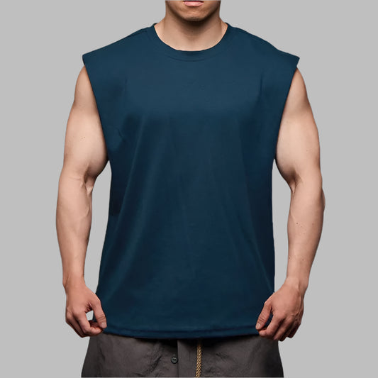 THE VAULT SLEEVELESS COTTON TEE-Singlets-Gym Giants