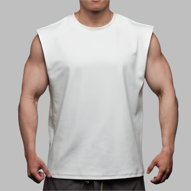 THE VAULT SLEEVELESS COTTON TEE-Singlets-Gym Giants