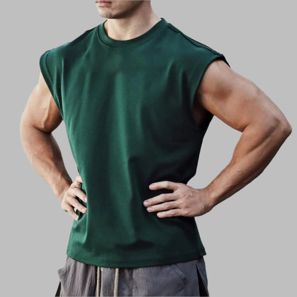 THE VAULT SLEEVELESS COTTON TEE-Singlets-Gym Giants