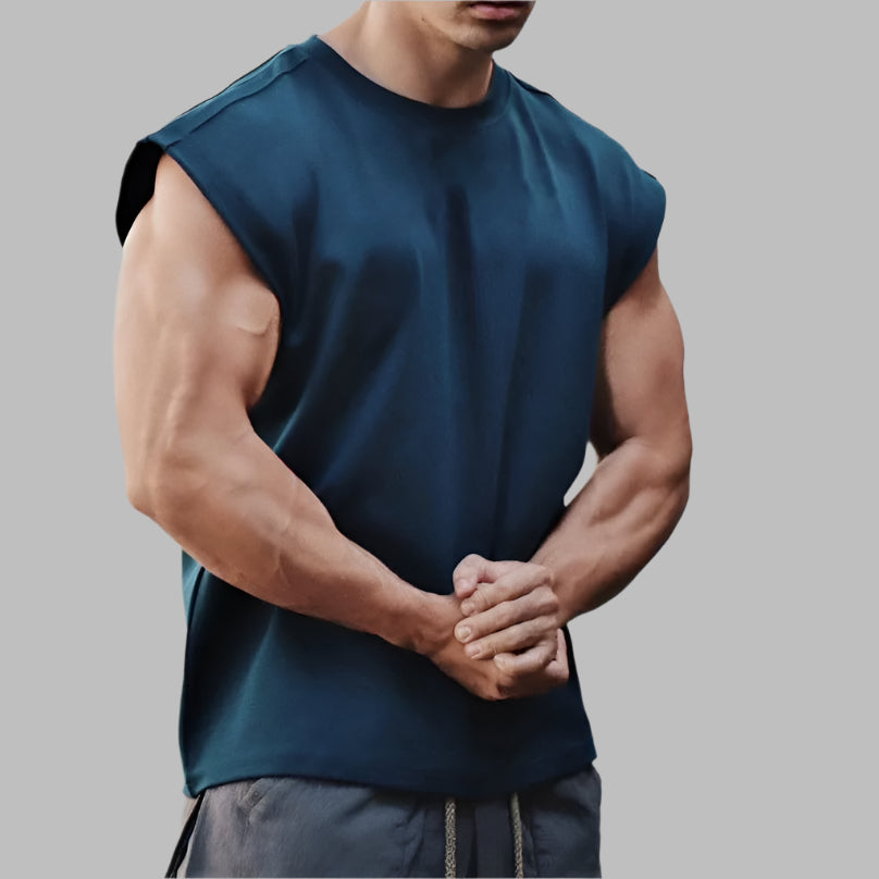 THE VAULT SLEEVELESS COTTON TEE-Singlets-Gym Giants