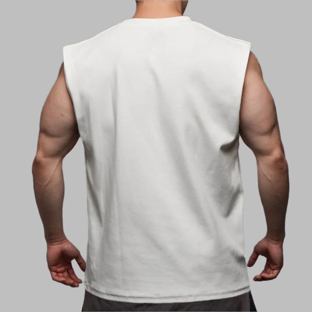 THE VAULT SLEEVELESS COTTON TEE-Singlets-Gym Giants