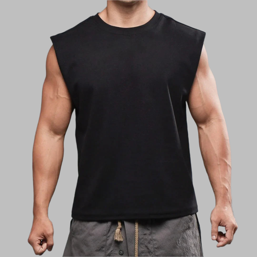 THE VAULT SLEEVELESS COTTON TEE-Singlets-Gym Giants
