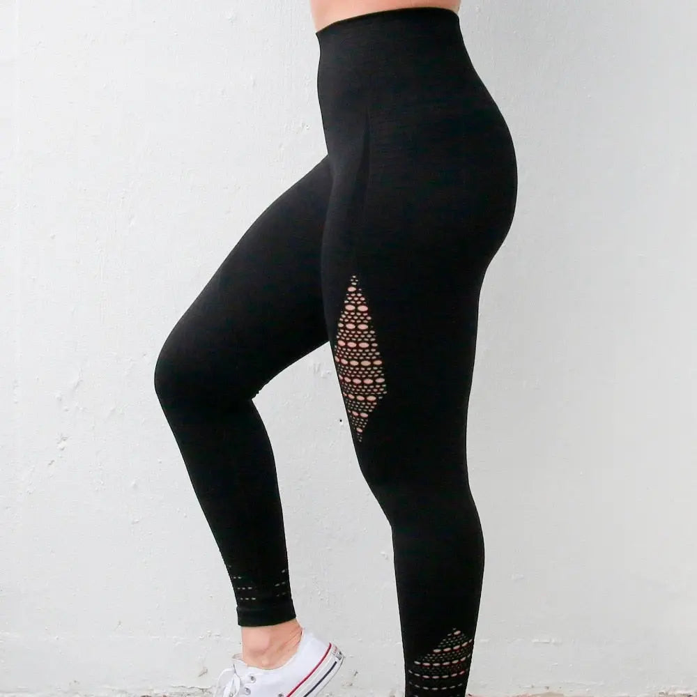 Unity Leggings - High-waisted, contoured gym leggings with tummy control, wide waistband, and cute panel detailing for comfort and style during workouts.