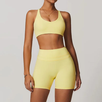 THE EMMELINE HIGH WAISTED SHORTS SET-Workout Sets-Gym Giants