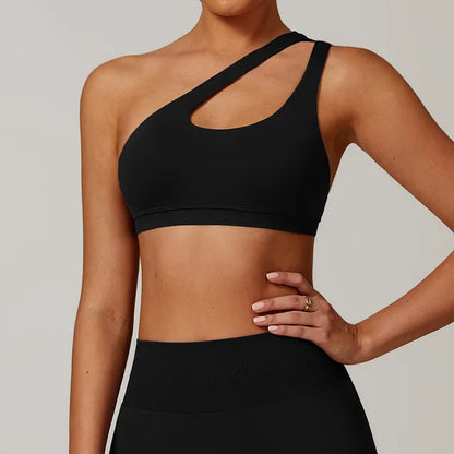 THE EVESSA ONE SHOULDER SPORTS BRA-Sports Bras-Gym Giants