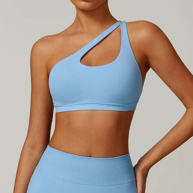 THE EVESSA ONE SHOULDER SPORTS BRA-Sports Bras-Gym Giants