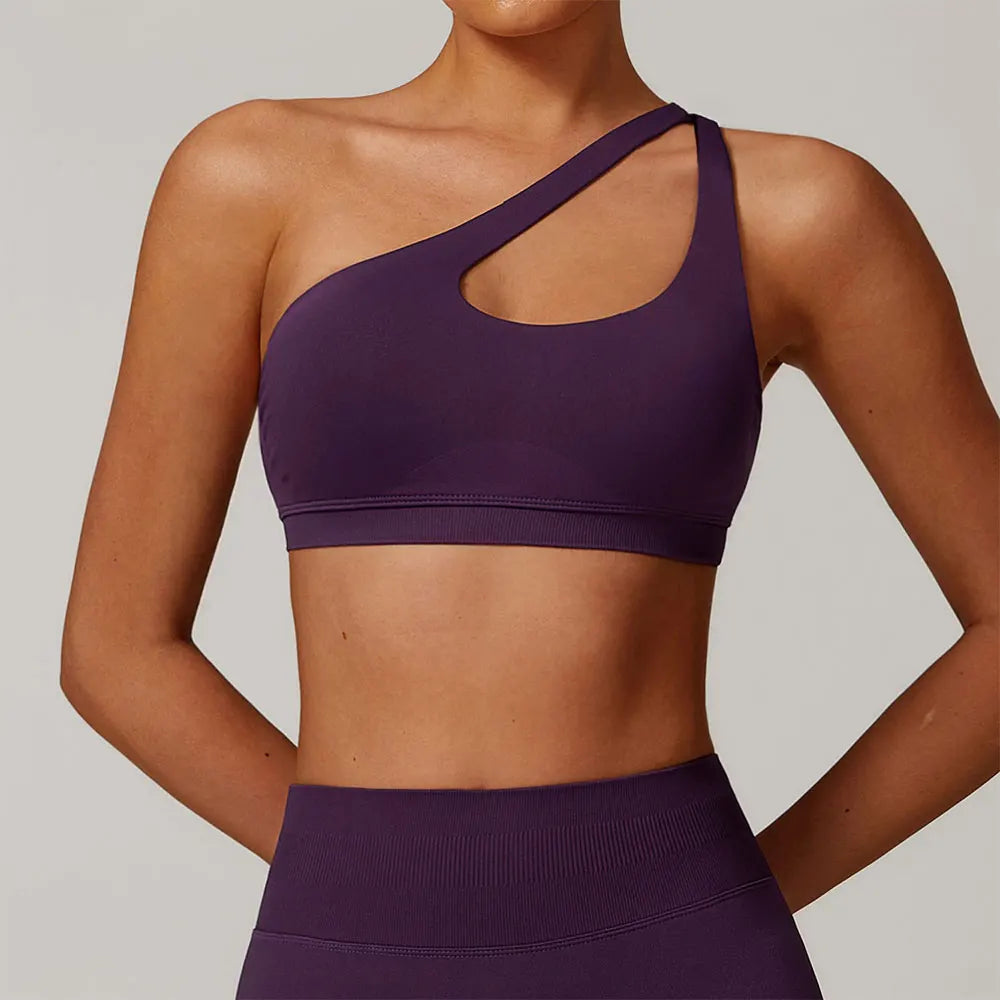 THE EVESSA ONE SHOULDER SPORTS BRA-Sports Bras-Gym Giants