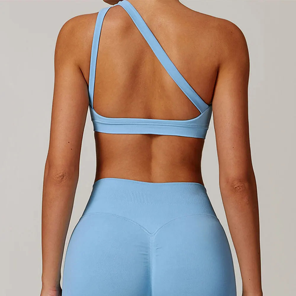 THE EVESSA ONE SHOULDER SPORTS BRA-Sports Bras-Gym Giants