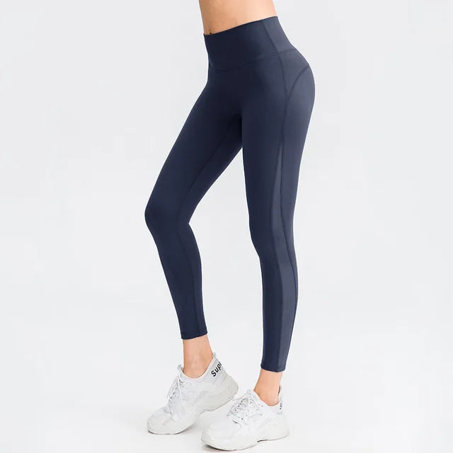 THE DAWN MESH PANEL SEAMLESS LEGGINGS-Leggings-Gym Giants